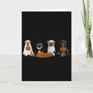 Cartão Amantes de Pugs - Fantasma de Pug Bruxa de Pug Hal