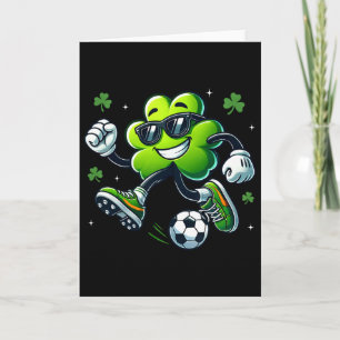 Cartão Amantes do Futebol Jogadores Trevo Dia de São Patr