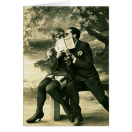 Cartão Amantes Segredos Sexy Vintage Pin-Up Casal Amor