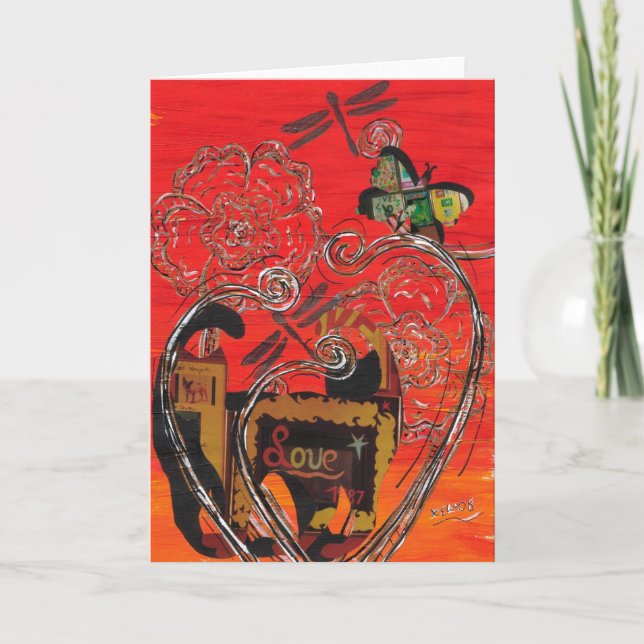 Cartão Amar Gato e Borboleta (Frente)