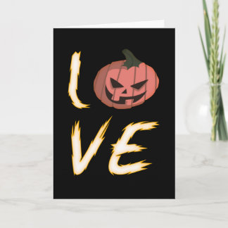 Cartão Amar Presente Assustador de Abóbora do Halloween
