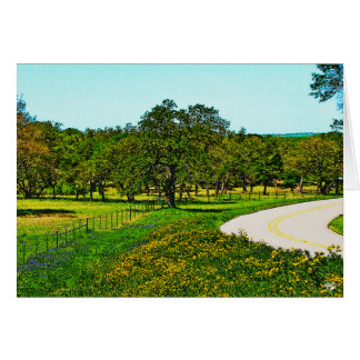 Cartão Amarele a estrada vestida de Robinson perto de