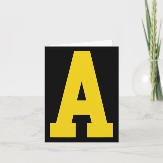 Cartão Amarelo a' em vermelho para Alvin Costume Hallowee (Frente)