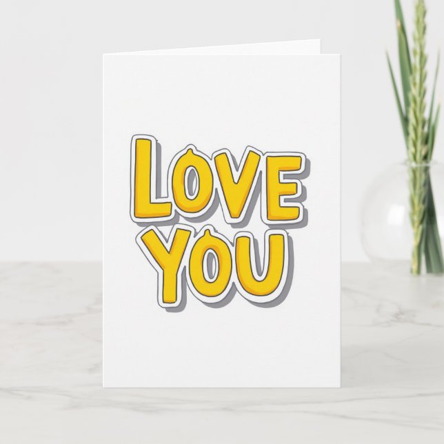 Cartão Amarelo Clássico de Amor (Frente)
