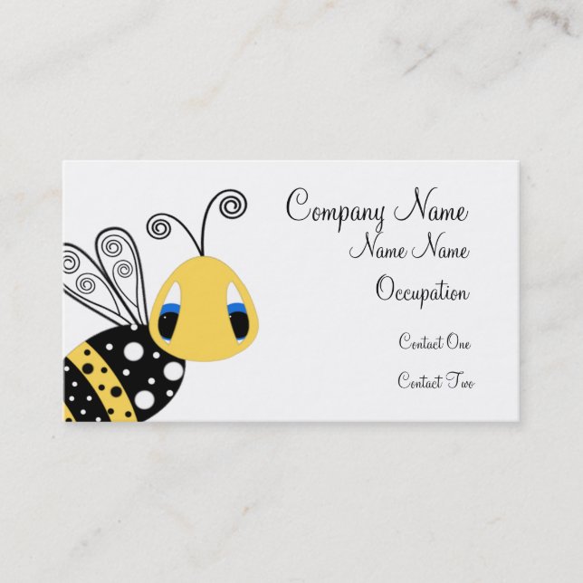 Cartão amarelo de Bueinss da abelha (Frente)