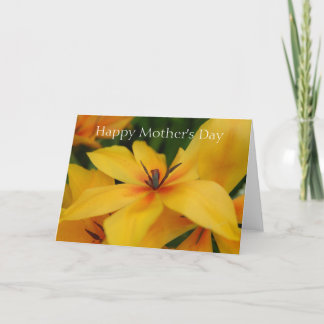 Cartão amarelo do dia das mães da flor