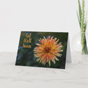 Cartão Amarelo e Laranja Dahlia Sai Bem Em Breve Saudação