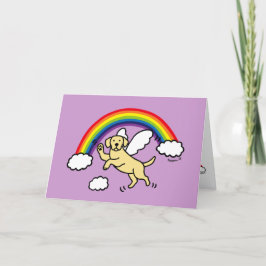 Cartão Amarelo Labrador Guardian Angel Obrigado