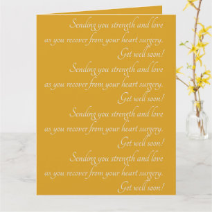 Cartão Amarelo Personalizado Deseja Bem Cirurgia Cardíaca