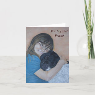 Cartão Amarra negra e branca - melhor amigo