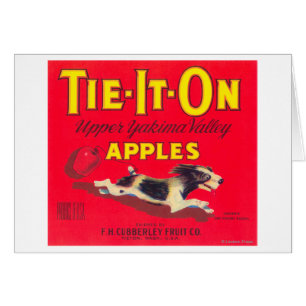 Cartão Amarre-o na etiqueta de Apple (vermelha) - Tieton,