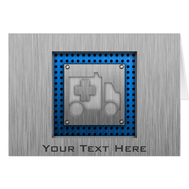 Cartão Ambulância; aspecto metálico (Frente Horizontal)