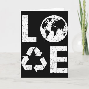 Cartão Ame a Terra &amp; Recicle Reciclagem 