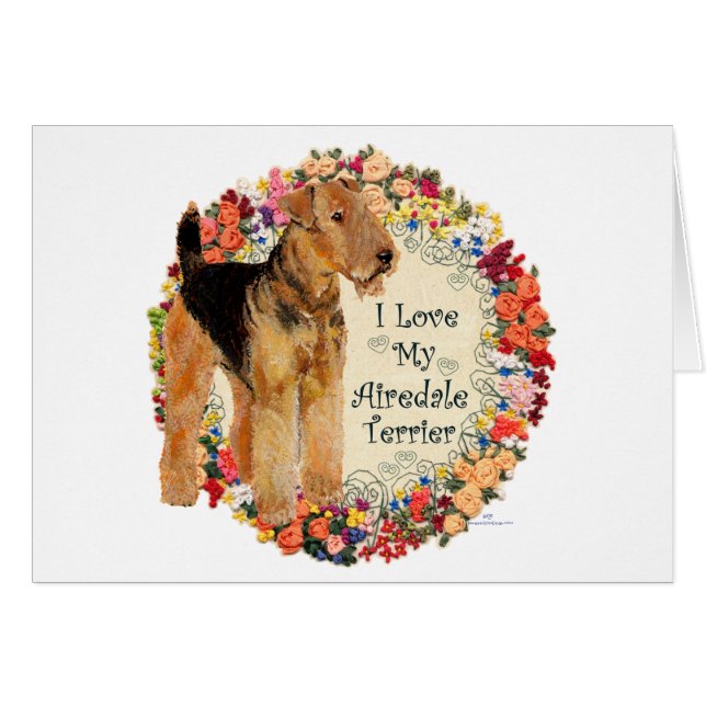 Cartão Ame My Airedale (Frente Horizontal)