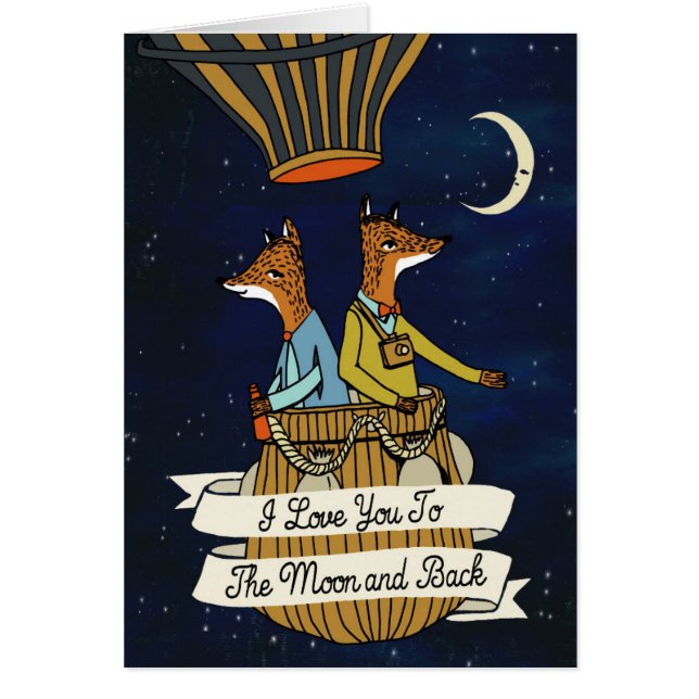 Cartão Ame-o à lua e à parte traseira - casal bonito do (Frente)