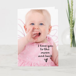 Cartão Ame-o à lua e ao coração traseiro