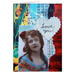 Cartão Ame-o colagem