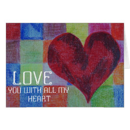Cartão Ame-o com todo o meu coração