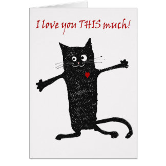 Cartão Ame-o, gato louco, humor