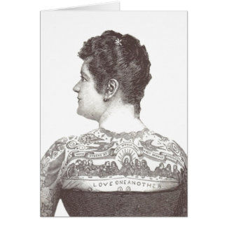 Cartão "Ame Um Ao Outro" Tatuou Mulher Vitoriana
