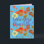 Cartão Ame Você Nome Wife Red Poppy Watercolor Card<br><div class="desc">Ame-as,  senhoras,  mulheres,  esposas,  o nome de Cartão ou Cartões de agradecimentos de Aquarela Vermelho com Papanicolau. Projetado a partir de uma das minhas fotografias originais do jardim do meu jardim,  aproveite!</div>