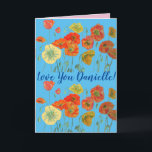 Cartão Ame Você Nome Wife Red Poppy Watercolor Card<br><div class="desc">Ame-as,  senhoras,  mulheres,  esposas,  o nome de Cartão ou Cartões de agradecimentos de Aquarela Vermelho com Papanicolau. Projetado a partir de uma das minhas fotografias originais do jardim do meu jardim,  aproveite!</div>