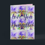 Cartão Ame Você Wifes Nome Purple Pansy Watercolor Card<br><div class="desc">Ame vocês,  senhoras/mulheres/esposas,  o nome Pansy Viola Watercolor Card ou Cartões de agradecimentos. Projetado a partir de uma das minhas fotografias originais do jardim do meu jardim,  aproveite!</div>