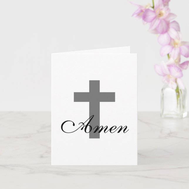 Cartão AMEN bonito com CROSS | (Orquídea)