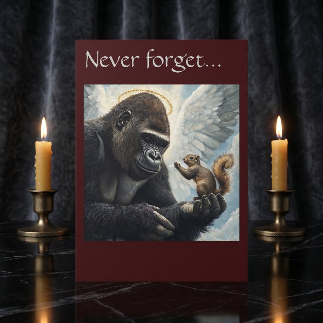 Cartão Amendoim o Esquilo e Harambe Nunca Esqueçam  (Criador carregado)
