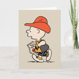 Cartão Amendoins Charlie Brown Cowboy Halloween