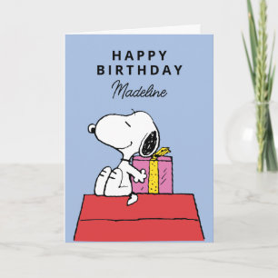 Cartão Amendoins Snoopy Birthday Adicione sua foto