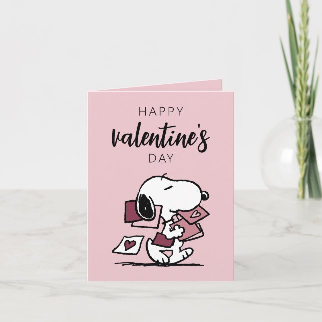Cartão Amendoins | Snoopy Entrega Valentines (Frente)