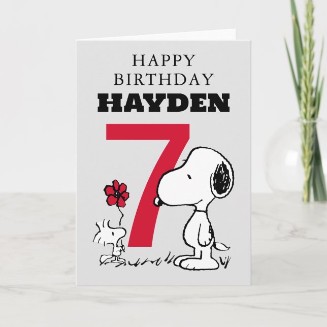 Cartão AMENDOINS | Snoopy Feliz Aniversário (Frente)