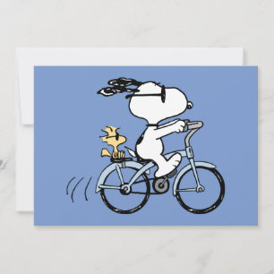 Cartão Amendoins   Snoopy & Woodstock Bicicleta