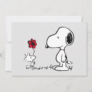 Cartão Amendoins   Snoopy & Woodstock Vermelho e Preto