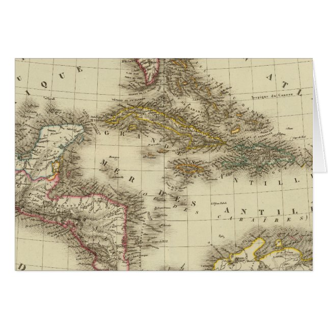 Cartão América Central das Índias Ocidentais (Frente Horizontal)