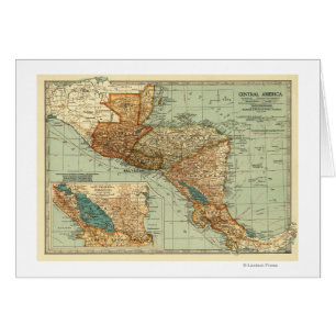 Cartão América Central Mapa Panorâmico América Central 2