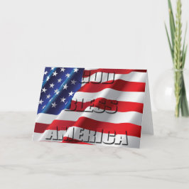 Cartão América Deus abençoe Patriótica Na Bandeira Americ