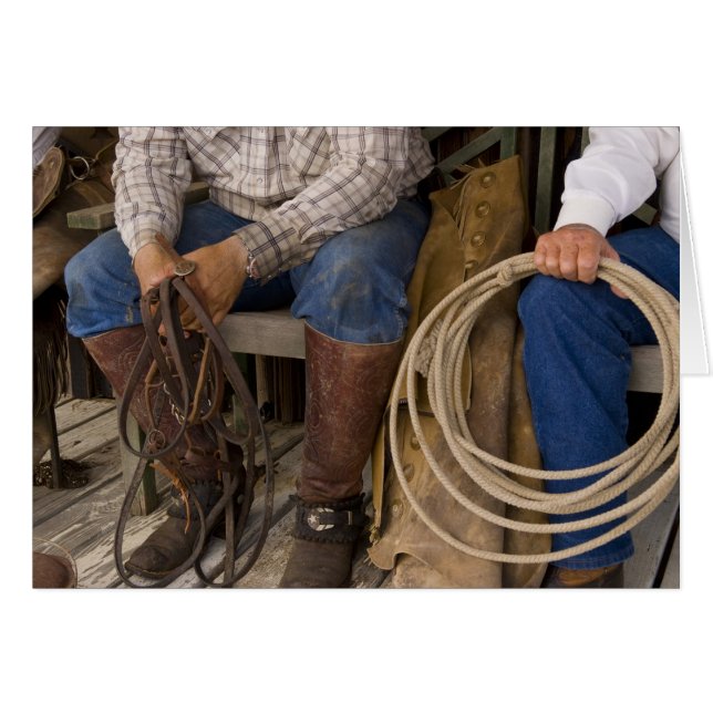 Cartão América do Norte, EUA. Relaxando cowboys e 2 (Frente Horizontal)