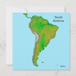 Cartão América do Sul por NASA do Espaço