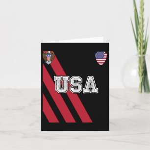 Cartão América dos Estados Unidos Futebol Jersey Red Blue