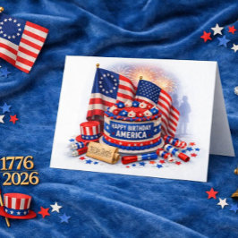 Cartão America’s 250 Years of Freedom Patriotic Birthday 