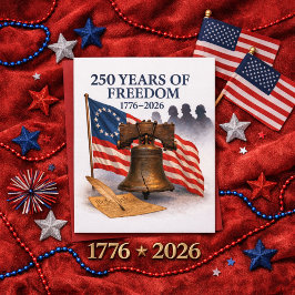 Cartão America’s 250 Years of Freedom Patriotic Birthday 