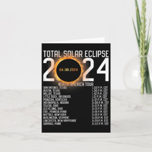 Cartão América Tour 2024 Totalidade no Eclipse Solar Tras