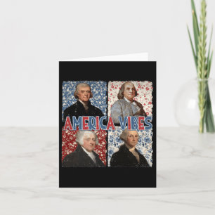 Cartão America Vibes Retro 4 De Julho Presidentes América