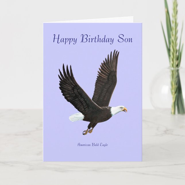Cartão American Bald Eagle Birthday (Frente)