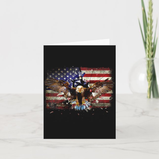 Cartão American Bald Eagle Usa Flag Patriotic Eagle 4th O (Frente)