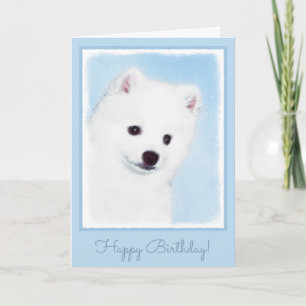 Cartão American Eskimo Dog Painting - Original Dog Art