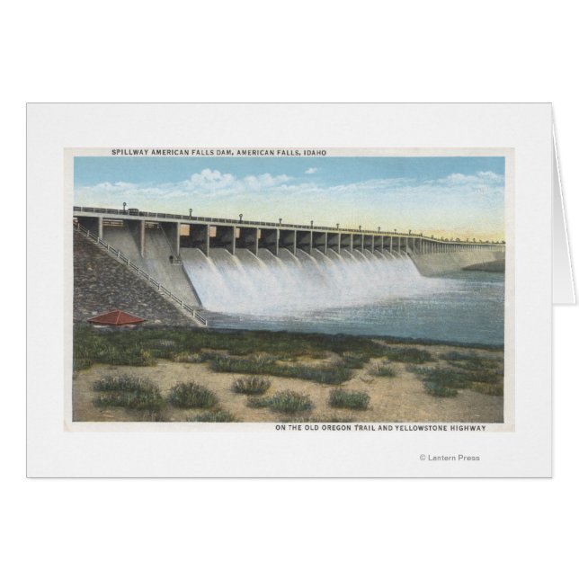 Cartão American Falls Dam Spillway, Oregon (Frente Horizontal)