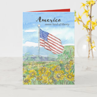 Cartão American Flag 250th Birthday Independence Day